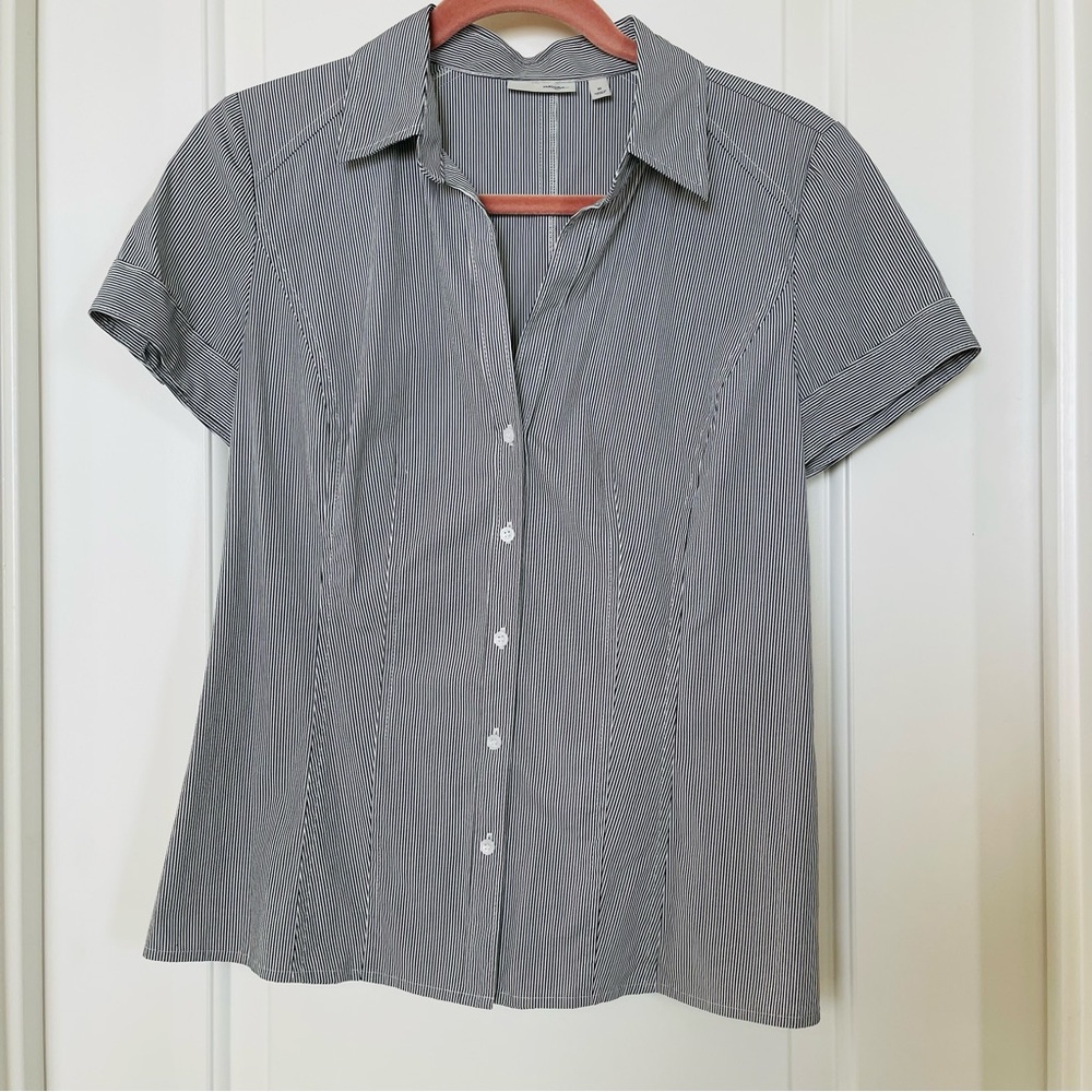 Halogen striped short sleeve button down shirt Size Medium